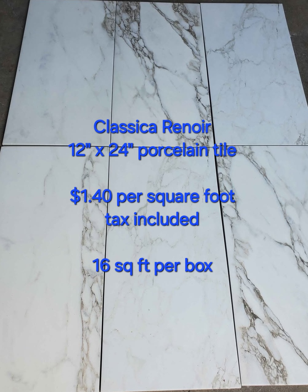 A photo of 12x24 Cassica Renoir tile for sale