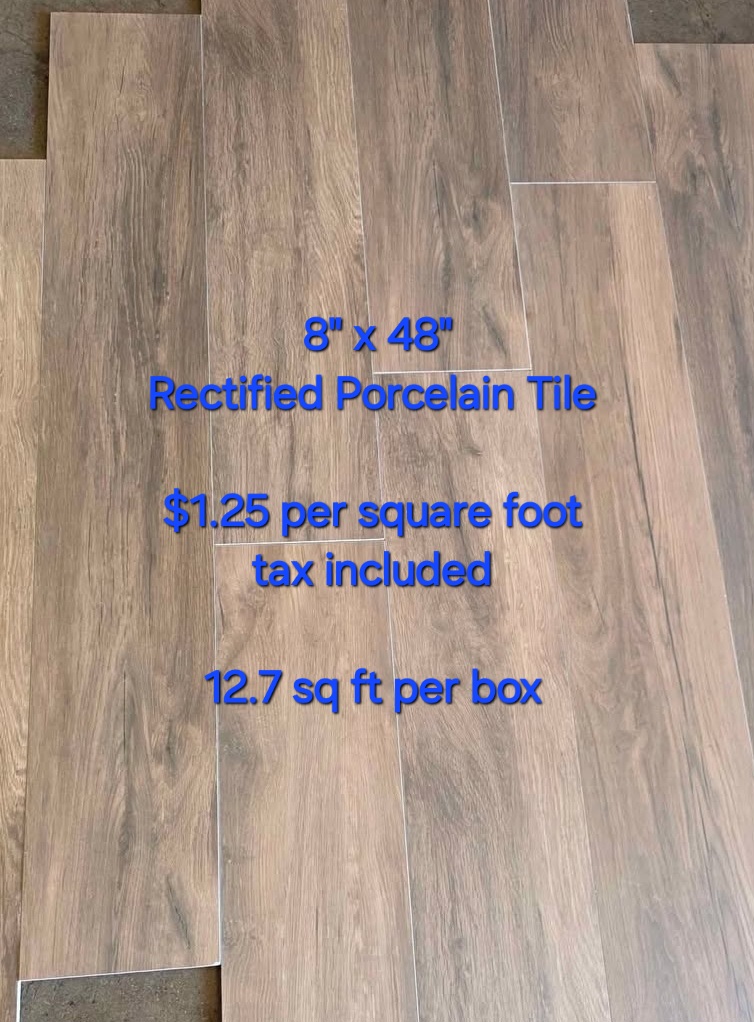 A photo of 8x48 wood look tile for sale